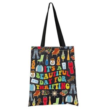 Imagem de VAMSII Thrift Lover Gift It's A Beautiful Day For Thrifting Tote Bag Thrifting Day Bolsa Retro Shopper Gift Thrifter Merch, Beautiful Day for Thrifting T