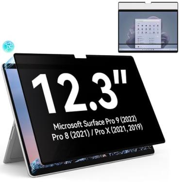 Imagem de Filtro de privacidade compatível com Microsoft Surface Pro 7 Plus/Pro 7/Pro 6/Pro 5/Pro 4/Pro 3, fácil de ligar/desligar, tela de privacidade com luz azul removível antiespionagem de 30,5 cm