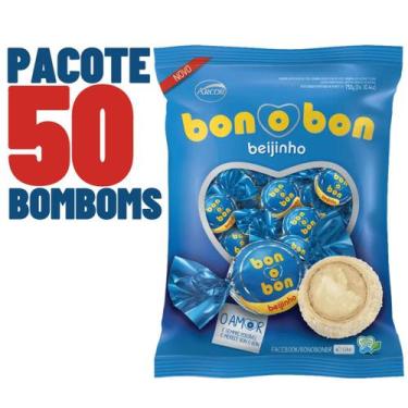 Imagem de Pacote Bombom Bonobon Beijinho Com 50 Unidades - Arcor