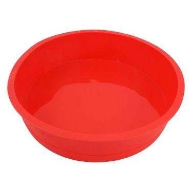 Imagem de Forma Assadeira Redonda de Bolo Em Silicone 24x5,5cm - Clink,  Vermelh