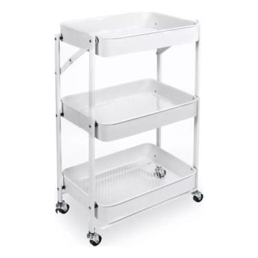 Imagem de Carrinho Organizador Multiuso Dobrável de Ferro com Rodinhas - Clink, 