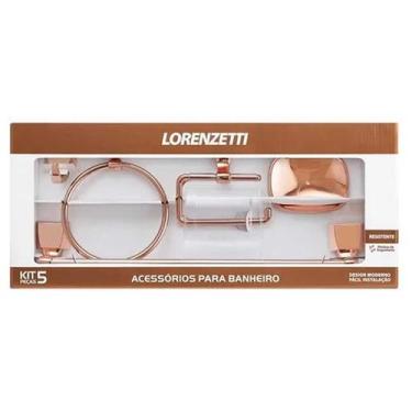 Imagem de Kit Acessório Banheiro Lorenzetti 5 Pçs Rose Gold 2000 F24