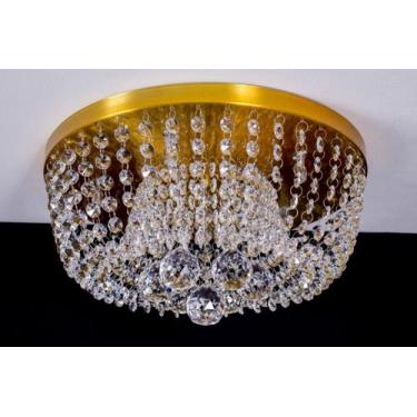 Imagem de Lustre Plafon Cristal Egípcio 45cm Redondo Dourado 503/45 - IluminaMun