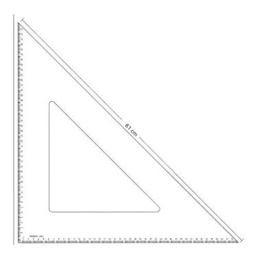 Imagem de Esquadro Acrilico Desetec Trident 61cm  Mod 1561