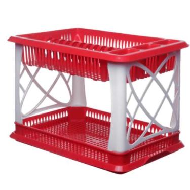 Imagem de Escorredor de Louças, 12 Pratos Duplo Com  Porta Talher e Bandeja  - N