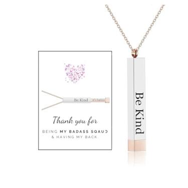 Imagem de Colar Be Kind of a Badass para mulheres, colar com pingente de mensagem oculta ouro rosa prata preto We Always Have Each Other's Back Necklace BFF Friendship Funny Holiday Jewelry Presente