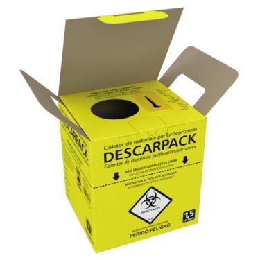 Imagem de Caixa coletora nr 1,5 perfurante/cortante descarpack -  kit 10 unidade