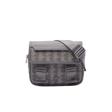 Imagem de Lacoste Bolsa Mensageiro Masculina The Blend Monograma Clipped, Azul Marinho e Vermelho, Tamanho Único, Azul marinho e vermelho, One Size, Bolsa mensageiro masculina The Blend com monograma