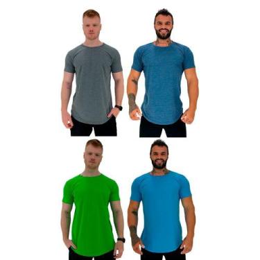 Imagem de Kit 4 Camiseta Longline MXD Conceito Slim Cores Básicas e Mescladas Li