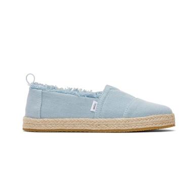 Imagem de TOMS Mocassim feminino alpargata, Jeans lavado azul pastel, 3.5 Big Kid