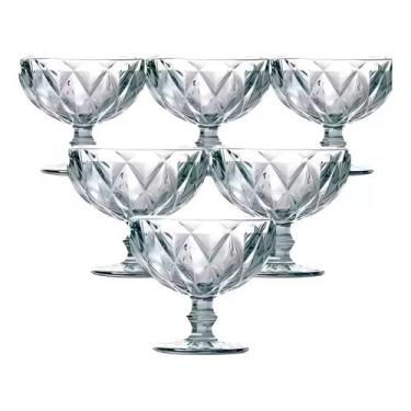 Imagem de Conjunto de Taças Para Sobremesa 6 Peças Modelo Diamante 325ML Bico de