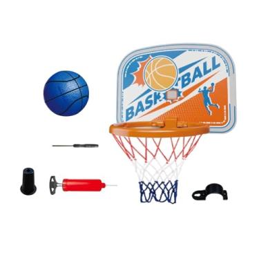 Imagem de Colaxi Basketball Hoop Set Toys Game Set Mount Home Home Birthday Presente leve para meninos meninos Kit de brinquedos de argola de basquete interno, Branco Azulado