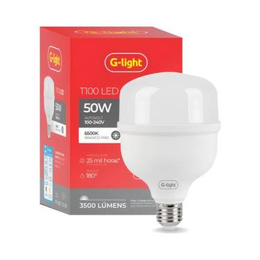 Imagem de Lâmpada Led 50w Super Bulbo Alta Potência Bivolt Branco Frio- G-Light