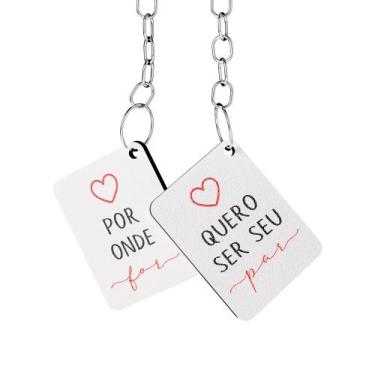 Imagem de Kit 50 Pares de Chaveiro MDF Dia dos Namorados - Dk Decor