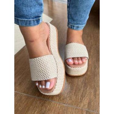 Imagem de Sandalia Flatform Feminina Palha Tendecia Juta Confortavel Elegante - 