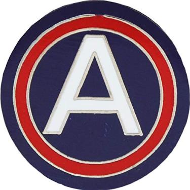 Imagem de Broche de lapela do exército dos Estados Unidos da Segunda Guerra Mundial de 2,5 cm (3º Exército Europa), One Size, Sem Pedra Preciosa