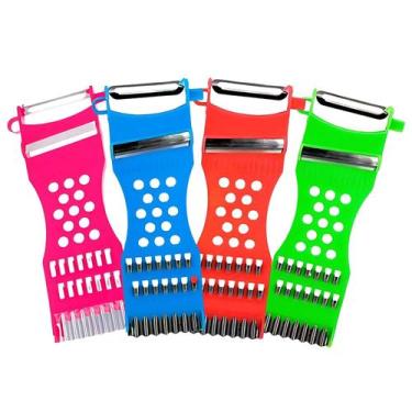 Imagem de Descascador e Fatiador De Plástico 5 em 1 Utensílio Colorido Multifunc