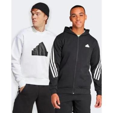 Imagem de Kit Blusão de Moletom Masculino Adidas Crew Future Icons Badge Of Sport + Jaqueta de Moletom Capuz Z-Masculino