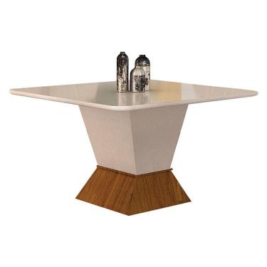 Imagem de Mesa de Jantar Larissa 135x135 Off White Freijó - Leifer Móveis