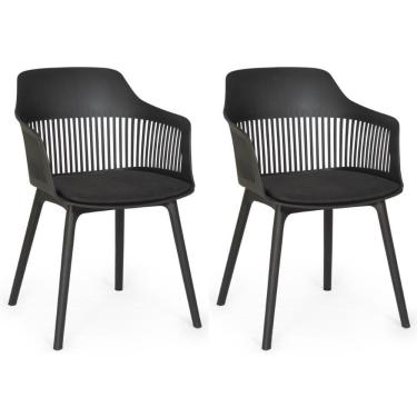 Imagem de Kit 2 Cadeiras De Jantar Estofada Marcela - Preto