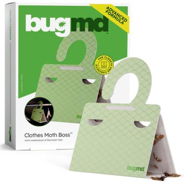 Imagem de BugMD Armadilhas para traças de roupas e despensa (6 unidades) – Repelente à base de feromônio com cola adesiva para armários, armários e guarda-roupas – não tóxico – verde