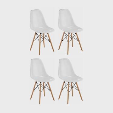 Imagem de Kit 4 Cadeiras sem Braço para Sala de Jantar Eames
