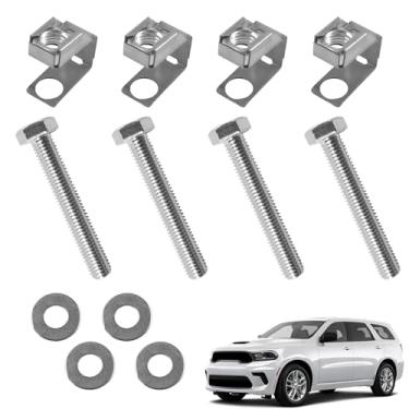 Imagem de YzusGomumu Kit de hardware de coletor de escape de 4 peças com parafusos de flange e porcas em U compatível com Chrysler Aspen Dodge Dakota Challenger Ram 1500 Jeep Wrangler substitui 03442 6036734AA