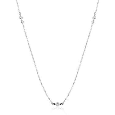 Imagem de Colar Longo Ponto De Luz Prata 925