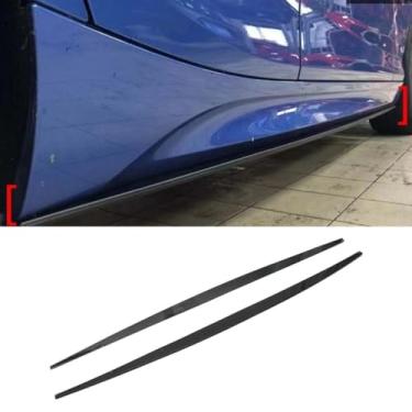 Imagem de Extensão de spoiler labial para saia lateral de carro difusor protetor para 1 série F20 2013-2019 acessórios de avental divisor de saia lateral do carro (preto brilhante)