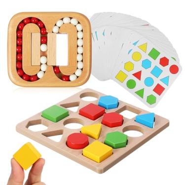 Imagem de Toyvian 1 Conjunto De Atividades Para Idosos: Cubo De Madeira - Alivia O Estresse E A E Brinquedo Cognitivo Geométrico - Quebra-Cabeça De Feijão Giratório Para Idosos E Crianças