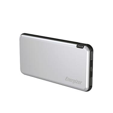 Imagem de Energizer Power Bank Carregador Portátil UE10046GY Prata - Capacidade 10.000 mAh, Ideal para smartphones, tablets e muito mais, Indicador de bateria com 4 LEDs