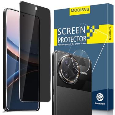 Imagem de MOOISVS [Pacote com 2 + 2 para Xiaomi Poco F7 Pro Privacy Protetor de Tela de Vidro Temperado + Protetor de Lente de Câmera, Película de Vidro Temperado Ultra HD, Antiespião, Dureza 9H, Antiarranhões