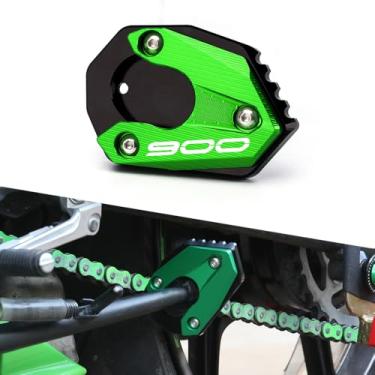 Imagem de Modeer Almofada de suporte de motocicleta compatível com Ka.wasaki Z900 / Z900RS 2017-2025 CNC pé lateral ampliar extensão pad z900 z 900 rs acessórios (verde)