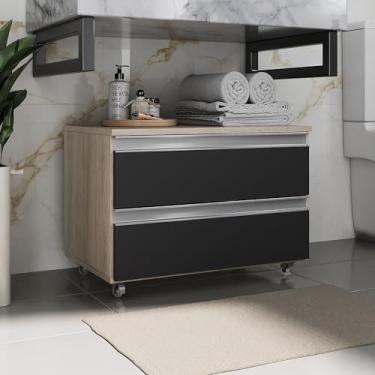 Imagem de Gabinete Joia 60cm 02 Gavetas Madeirado Preto