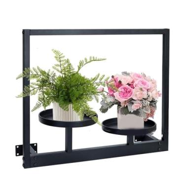 Imagem de Asixxsix Planta de Quadro de Imagem Planta de Parede, Prateleira de Planta de Janela de Metal para Decoração de Ar Livre Interna, Suporte de Flor Moderno para o Jardim da Varanda
