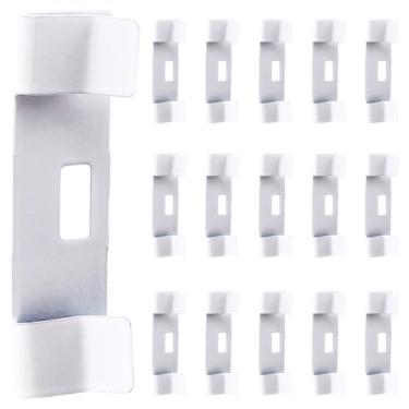 Imagem de CRASPIRE 16 peças de reparo vertical de persiana protetor de palheta de ferro branco substituição de cortinas de metal reutilizáveis abas ganchos de clipe kits acessórios para fixação de persianas