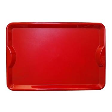 Imagem de Bandeja Plastica Self service grande 48x33cm buffet restaurante fast food lanches em Polipropileno (Vermelho)