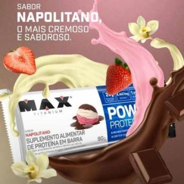 Imagem de Power Protein Bar caixa 8 unidades 90g cada - MAX TITANIUM, DARK CHOCO