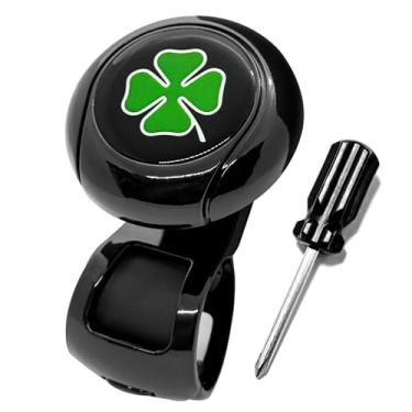 Imagem de Lucky Four-Leaf Clover - Botão giratório de volante, antiderrapante universal - adequado para carros, caminhões, barcos, trator de ônibus RV e mais
