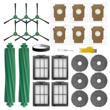 Imagem de aoteng Peças de reposição para iRobot Roomba Plus 405 Combo / 505 Combo Robot Aspirador de pó 25 pacotes 2 escovas principais, 4 filtros, 6 escovas laterais, 6 panos de esfregão, 6 sacos, 1 faixa de