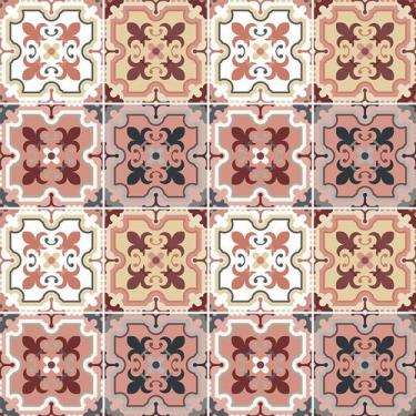 Imagem de Adesivo de Azulejo - Ladrilho Hidráulico - 15cm x 15cm - 16un - 347Azm