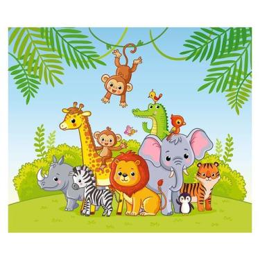 Imagem de Papel de Parede Adesivo Infantil Safari Floresta Quarto Bebe - 714pcm 