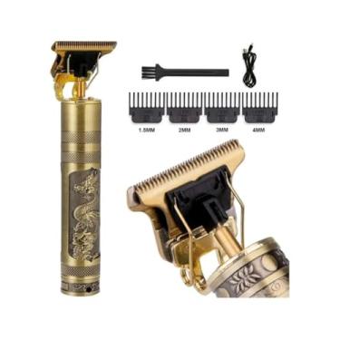 Imagem de Máquina Profissional Dragão Acabamento Sem Fio Cabelo Barba Pezinho Personalizada Com Limitador de Lamina Ajustável Recarregável 4 Pentes Óleo Escovinha Kit Conjunto Aparador Acabamento Máquina Profissional Para Acabamento De Barba E Cabelo Sem Fio
