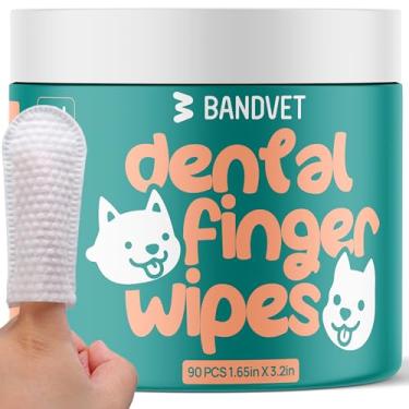 Imagem de Bandvet Wrap - 90 lenços de limpeza de dentes de cães, escova de dentes para gatos sem enxágue, purificador de hálito eficaz para cães – Suprimentos essenciais para animais de estimação (4,16 cm x 8