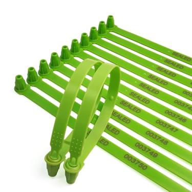 Imagem de 100 peças de vedação de caminhão de plástico, inviolável, cada selo é numerado sequencialmente, uso para caminhões de logística, reboque, vedação de plástico descartável de recipiente, tipo plug-in