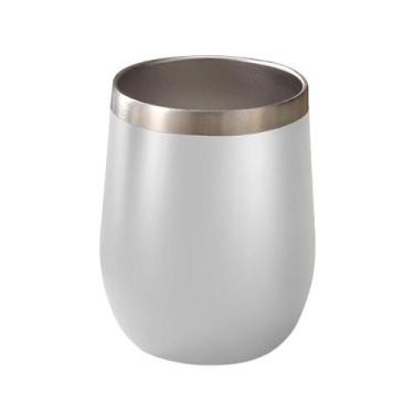 Imagem de Copo térmico tipo cuia 350ml com campa com parede dupla inox para café