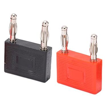 Imagem de Dupla linha Banana Plug Conector 4mm Dual Adaptador Paralelo 2 em 1 Projeto para Testes Elétricos Projetos DIY ABS Red Copper Material 35mm Comprimento 16mm Espaçamento