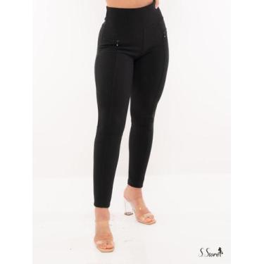 Imagem de Calça Legging Montaria Gorgurão Cintura Alta Com Zíper Tec Canelado - 