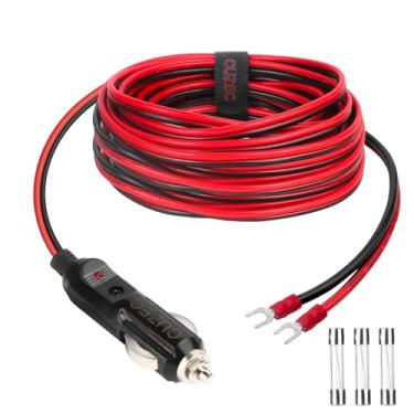 Imagem de CUZEC Cabo De Alimentação Adaptador Acendedor Cigarro Com Plugue Macho 15A Para Serviço Pesado 13,1 Pés / 4 M 16 Awg Bomba Ar Inversora Carro, Copo Elétrico E Faça Você Mesmo (Cu10230B)