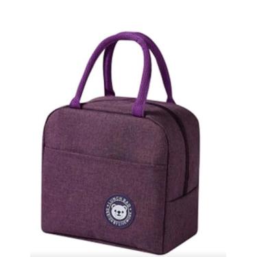 Imagem de Bolsa Térmica Para Piquenique e Academia, Nylon Multicolorido, 3 Litros, Alça Dupla com Fechamento Zíper, Unissex (Vinho)